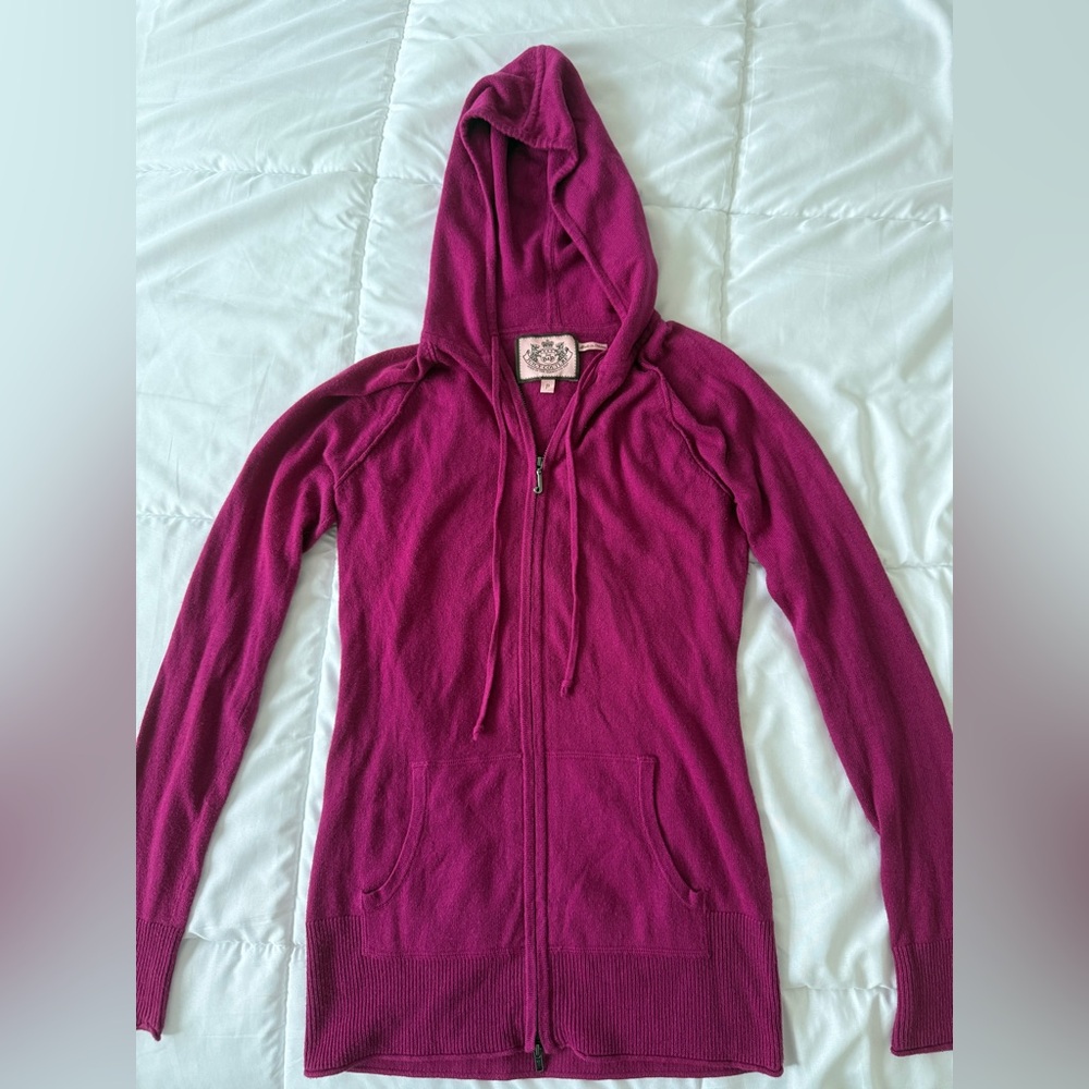 Juicy Couture Magenta Hooded Cardigan